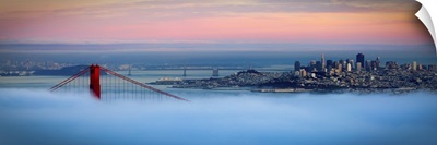 Golden gate foggy at morning, San Francisco.