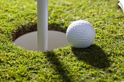 Golf ball near hole