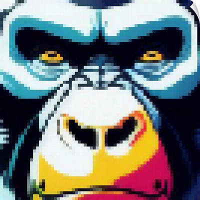 Gorilla Portrait, Pixel Art