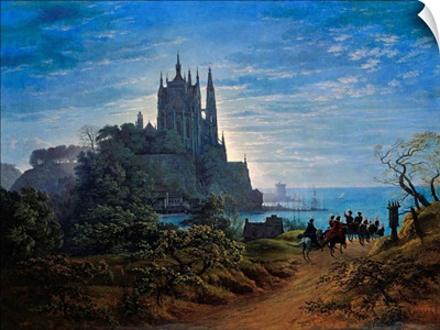 Gothic Church On A Cliff By The Sea By Karl Friedrich Schinkel