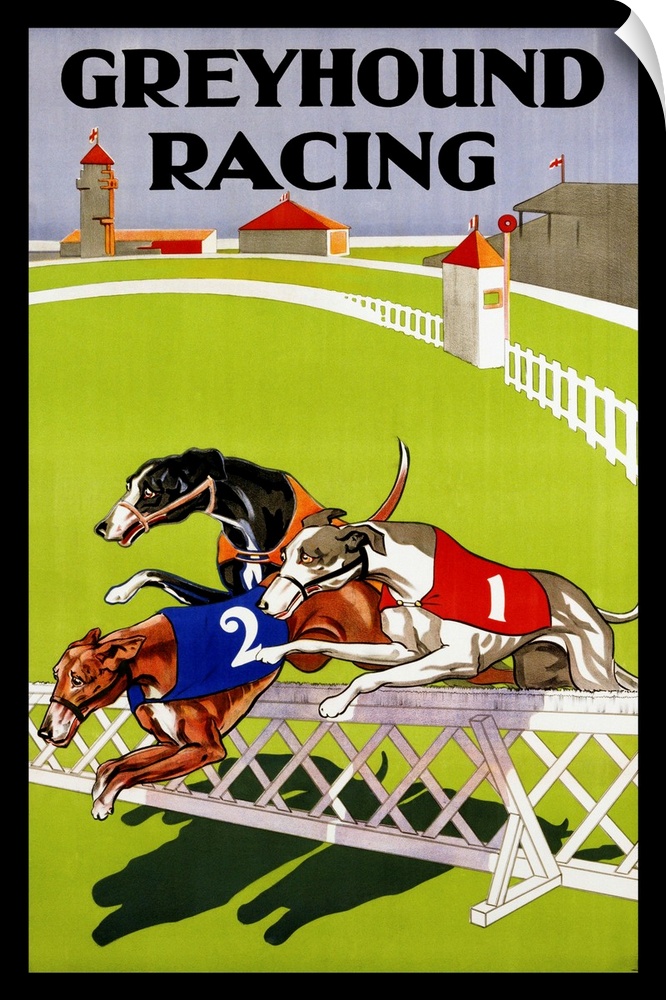ca. 1935 --- Greyhound Racing Poster --- Image by .. Swim Ink 2, LLC/CORBIS