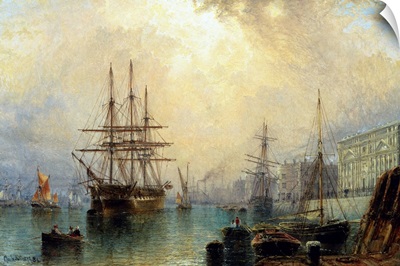 H.M.S. War Sprite off Greenwich, London by Claude Thomas Stanfield Moore