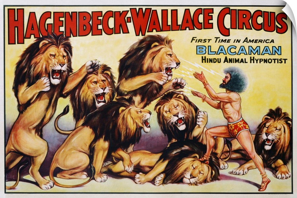 Hagenbeck-Wallace Circus Poster with Hindu Animal Hypnotist