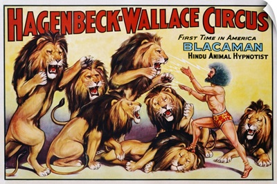 Hagenbeck-Wallace Circus Poster with Hindu Animal Hypnotist