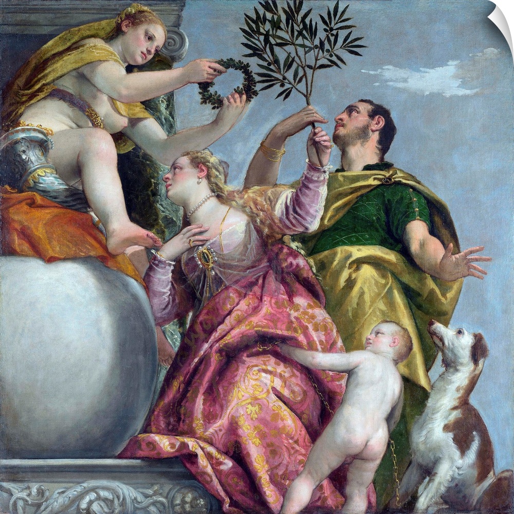 Circa 1575, oil on canvas, 187.4 x 186.7 cm (73.8 x 73.5 in), National Gallery, London, England.