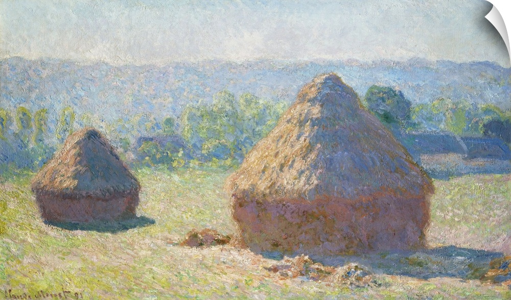 Claude Monet (French, 1840-1926), Haystacks, End of Summer, 1891. Originally oil on canvas, Musee d'Orsay, Paris.