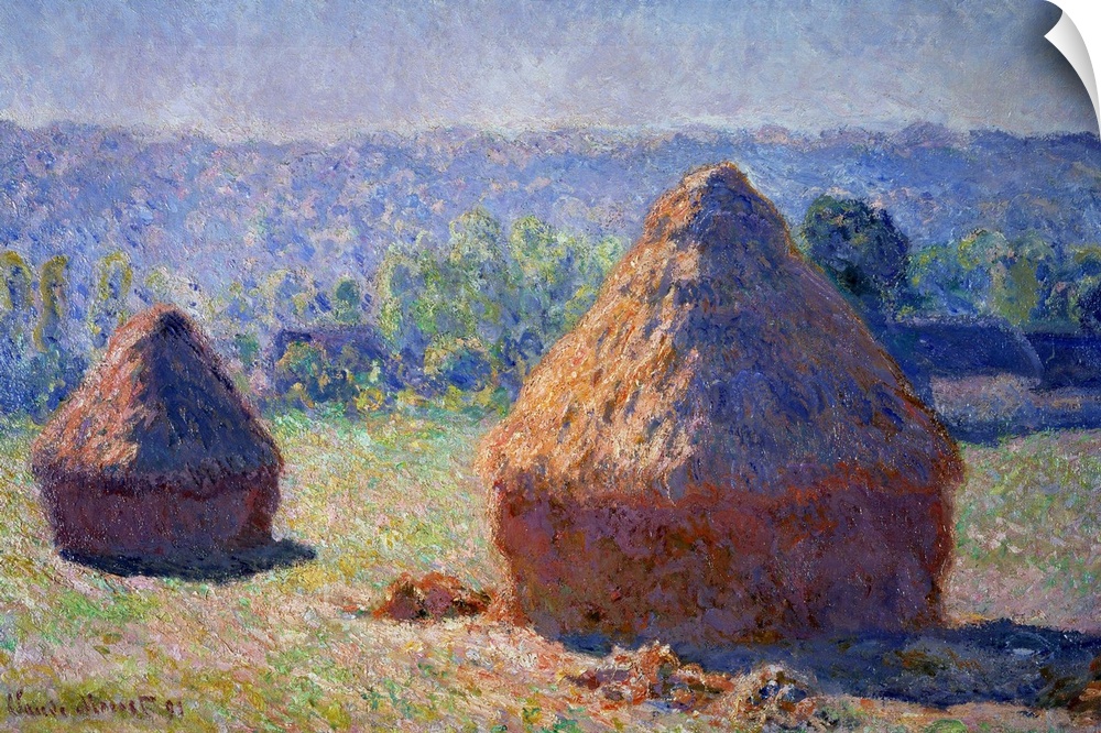 Haystacks, end of the summer at Giverny. Painting by Claude Monet (1840-1926), 1891. 0,6 x 1 m. Orsay Museum, Paris