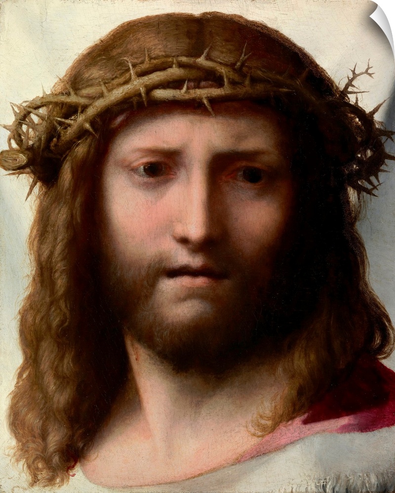 Correggio (Italian, 1489-1534), Head of Christ, c. 1525-30, oil on panel, 28.6 x 23.5 cm (11.3 x 9.3 in), The J. Paul Gett...