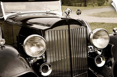 Headlights of vintage car