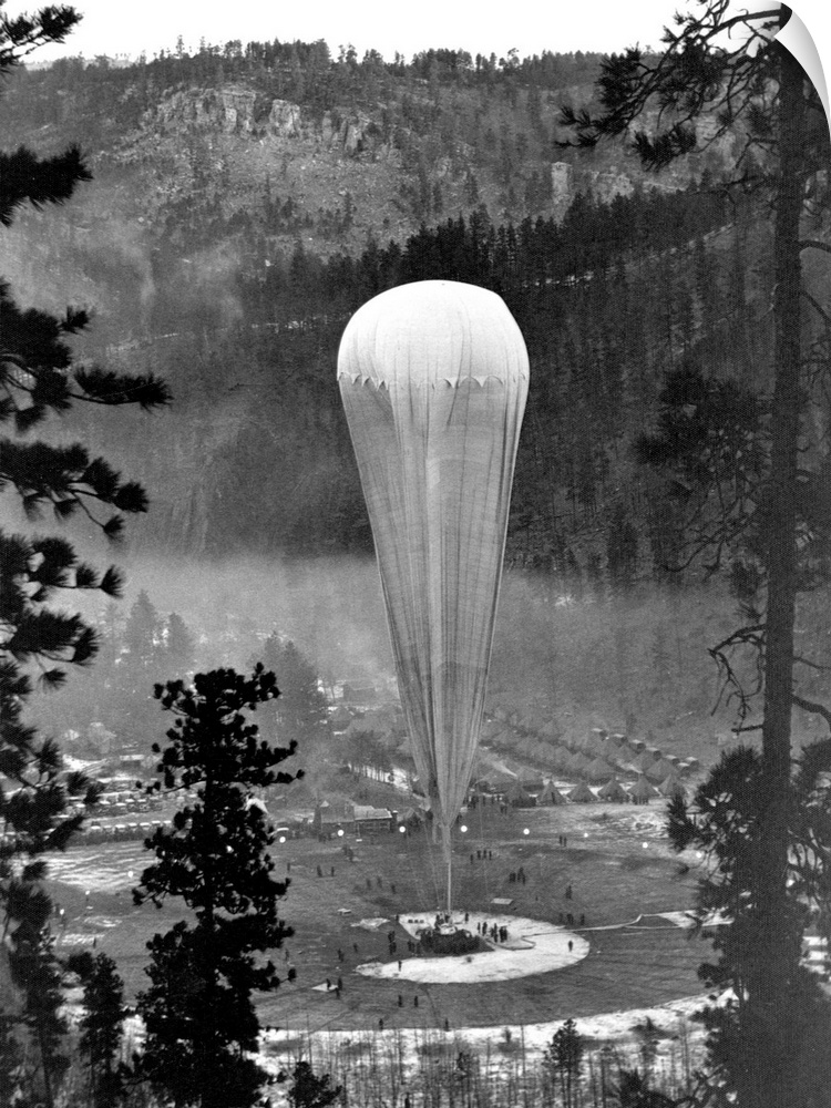 A stratospheric Piccard balloon ready to be lauched, a co-venture by the U.S. Army Air Corps and National Geographic Socie...