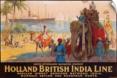 Holland British India Line Poster by E.V. Hove