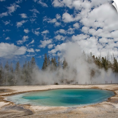 Hot spring in Midway Geyser Basin of Yellowstone, Wyoming.