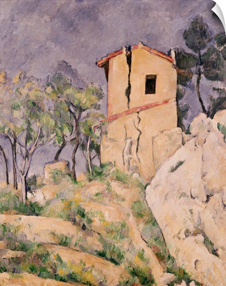 House With Cracked Wall By Paul Cezanne