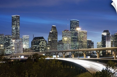 Houston skyline at dusk, Texas