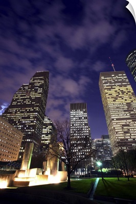 Houston skyline at night, Texas