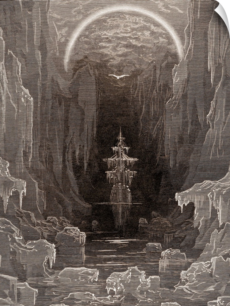 Ice Ship, from Samuel Taylor Coleridge's poem The Rime of the Ancient Mariner, engraving by Gustave Dore, 1876.