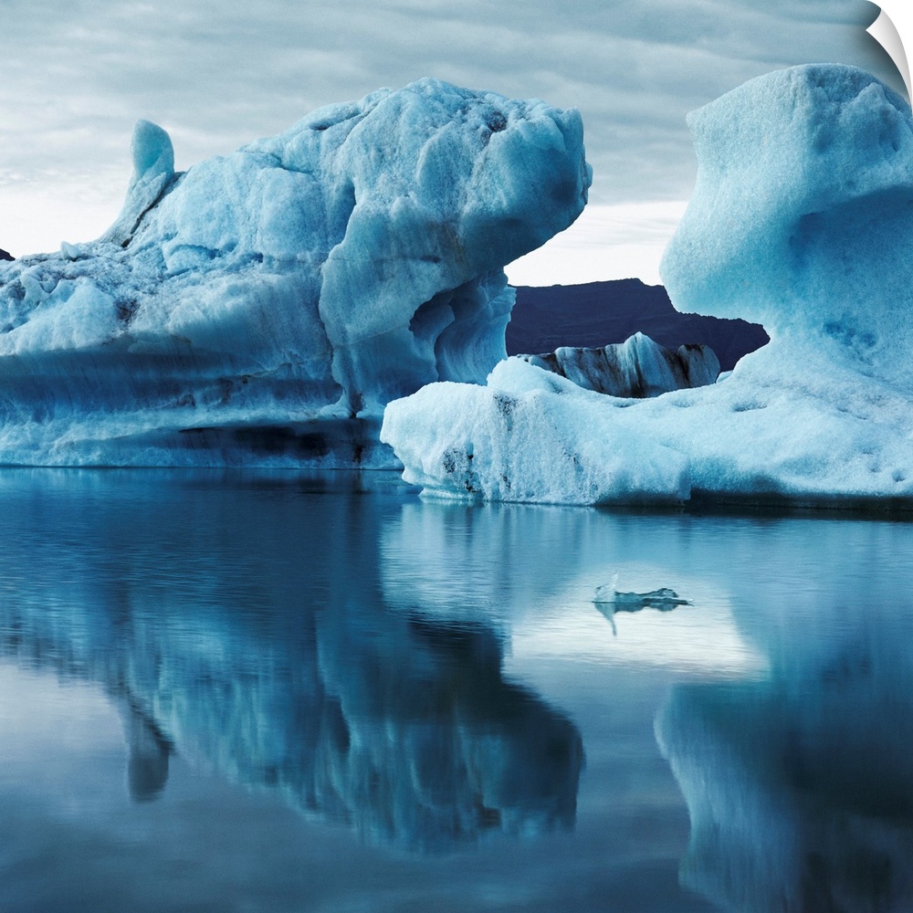 Icebergs Reflected In Water