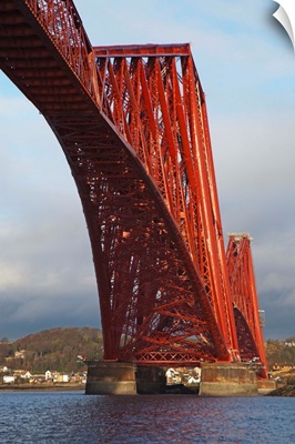 Iconic Forth Rail Bridge, crossing the Firth of Forth near Edinburgh.