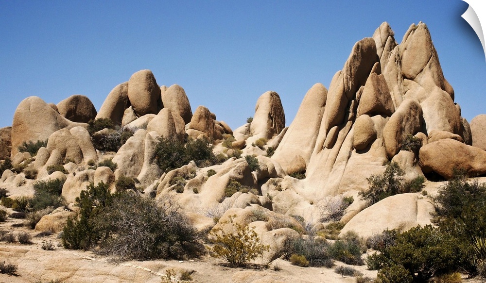Rock formations of Joshua Tree National Park in California.