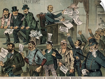 Illustration Depicting Police Court Shortcomings by Oppet