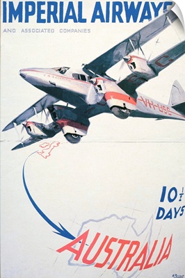Imperial Airways To Australia Poster