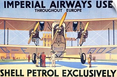 Imperial Airways Use Shell Petrol Exclusively Poster