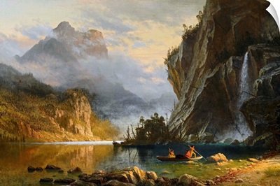 Indians Spearfishing By Albert Bierstadt