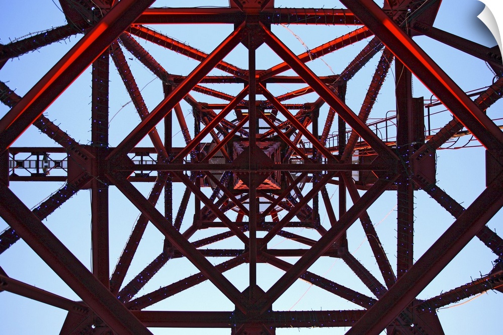 Inside tower of crane.