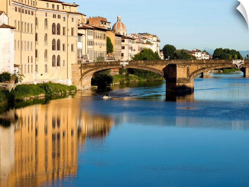 Italy, Florence, Bridge over River Arno