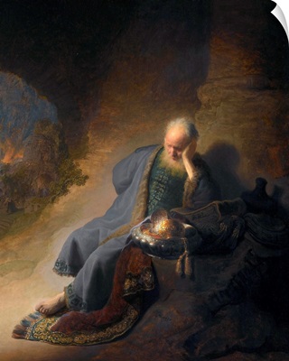 Jeremiah Lamenting The Destruction Of Jerusalem By Rembrandt Van Rijn
