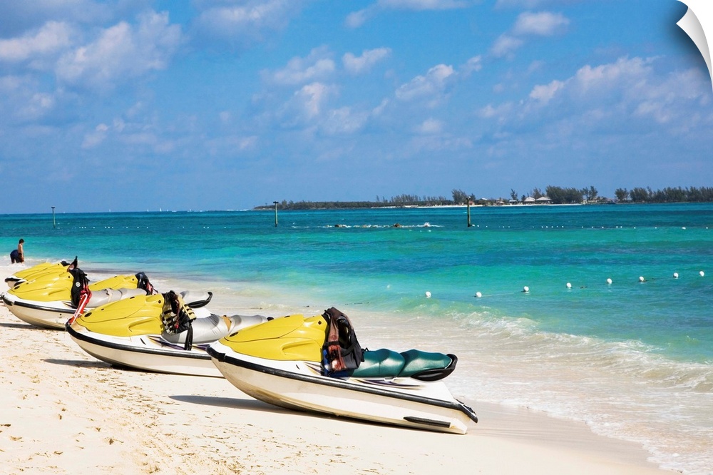 Jet boats on the beach, Cable Beach, Nassau, Bahamas