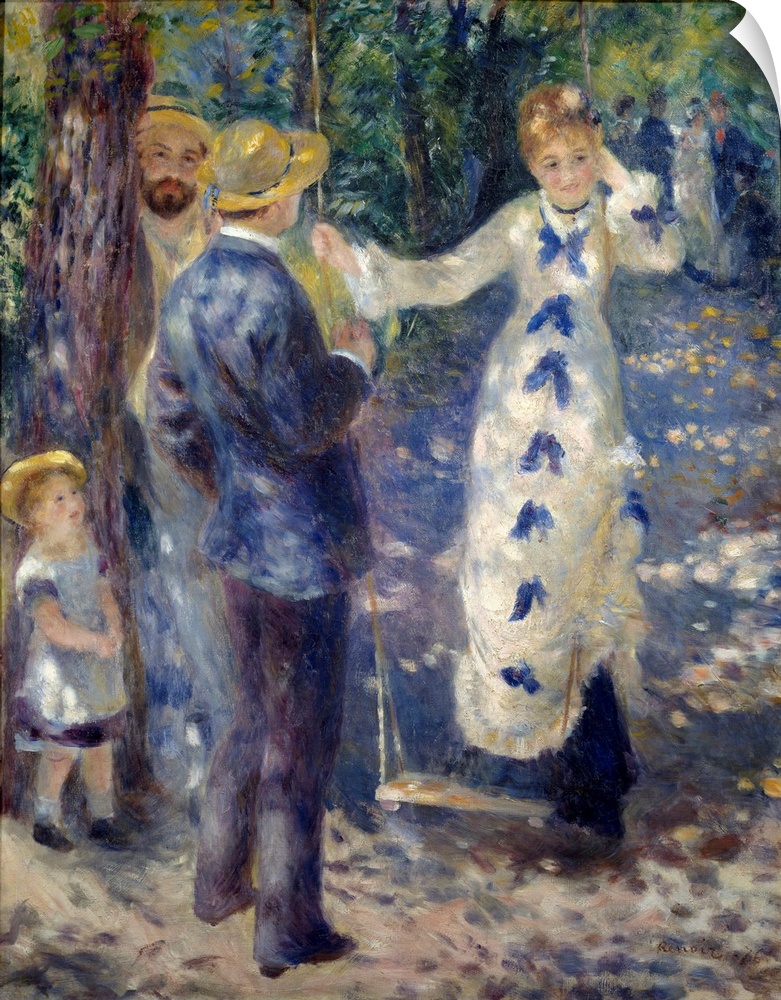 The Swing (In the garden near the rue Cortot, with Edmond Renoir (1849-1944), Jeanne, a young woman of Montmartre, and nea...