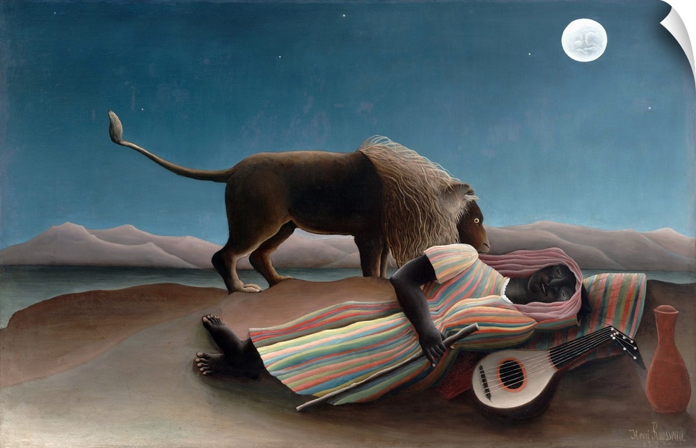 Henri Rousseau (French, 1844-1910), La Boh mienne endormie (The Sleeping Gypsy), 1897. Originally oil on canvas. Museum of...