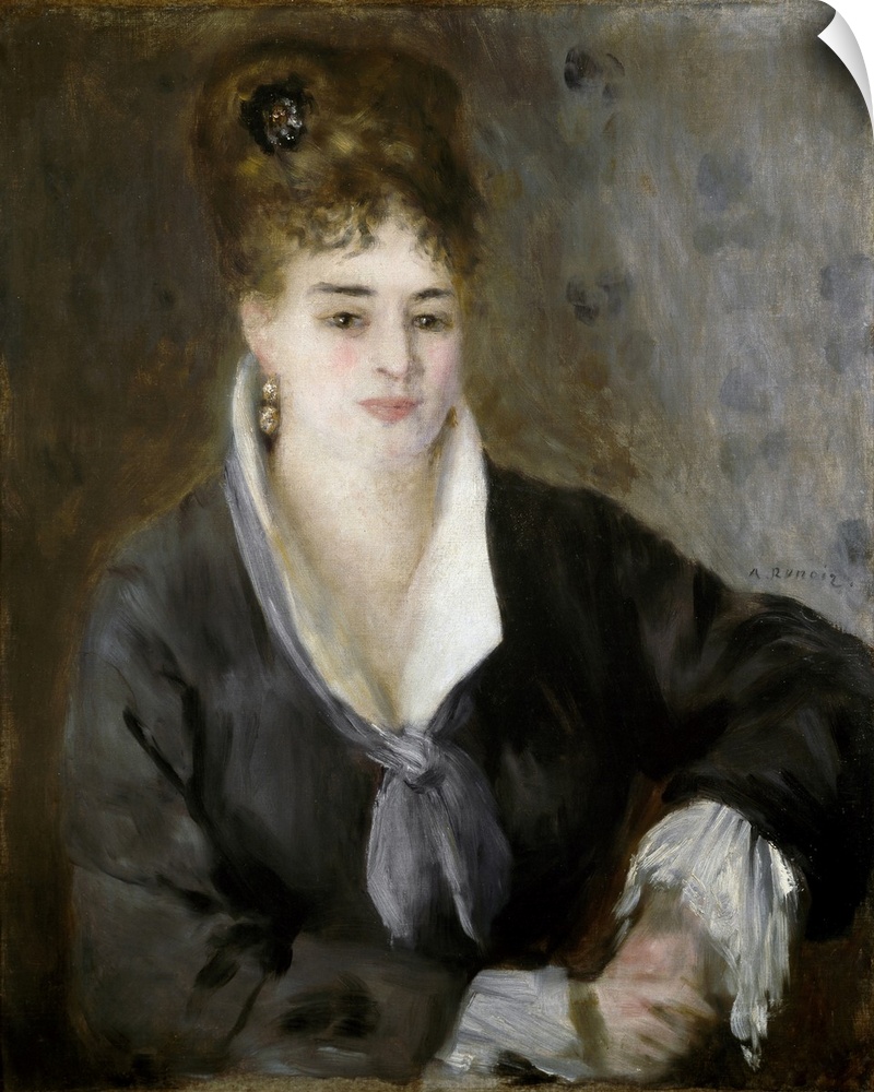 Lady in Black, c.1876 by Pierre Auguste Renoir (Pierre-Auguste, 1841-1919), Hermitage, St. Petersburg, Russia.