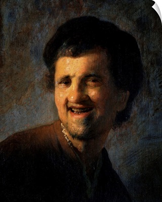 Laughing Young Man By Rembrandt Van Rijn Or Studio