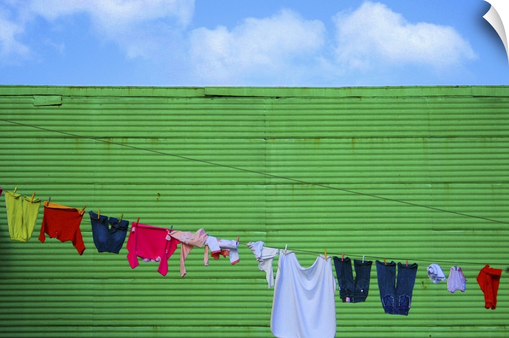 Laundry drying in La Boca, Buenos Aires, Argentina