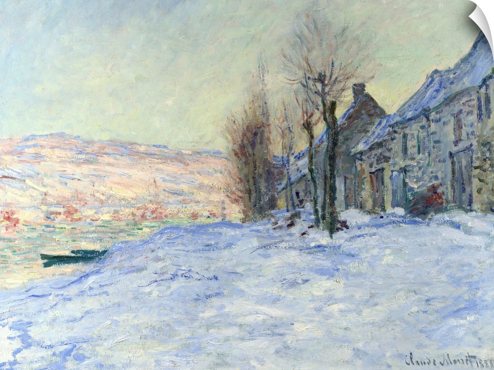 Claude Monet, Lavacourt under Snow (Coucher de soleil sur la neige a Lavacourt), circa 1878-1881. Oil on canvas, 59.7 x 80...