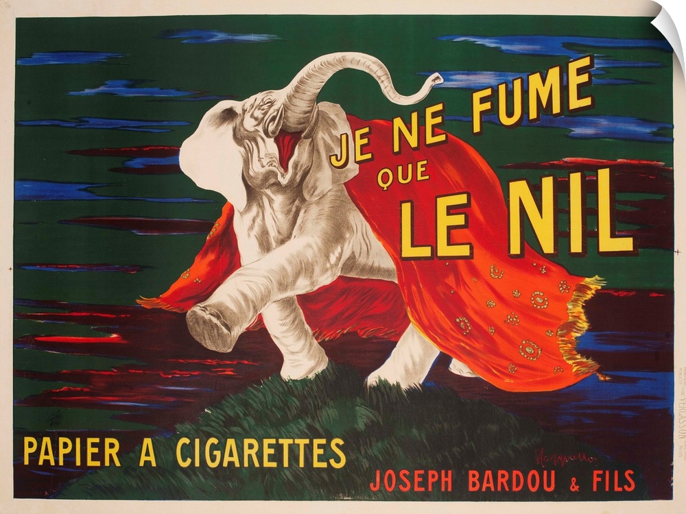 Advertising poster showing Le Nil Elephant, illustrated by Leonetto Cappiello, 1912.
