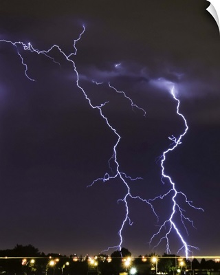 Lightning strikes, Edmonton, Alberta, Canada