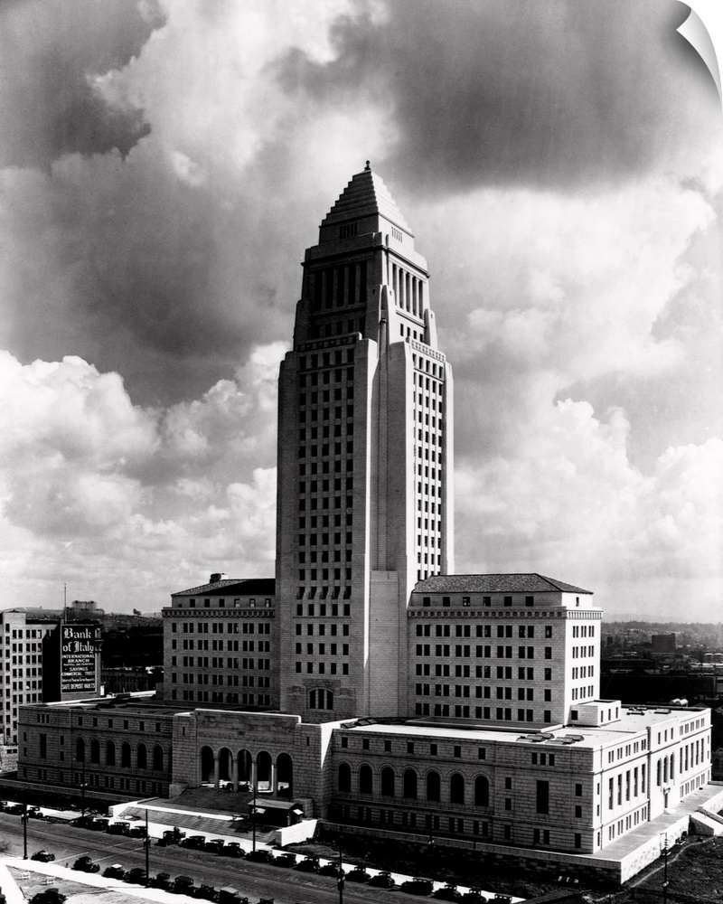 The Los Angeles City Hall, at its completion in 1928. For decades City Hall was the tallest building in Los Angeles.
