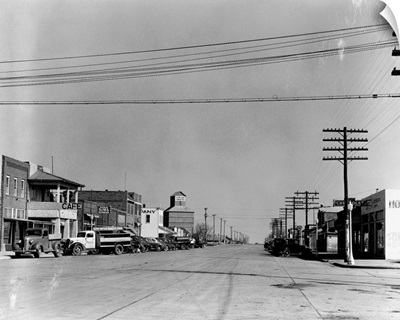 Main Street of Sublette, Kansas, in April 1941