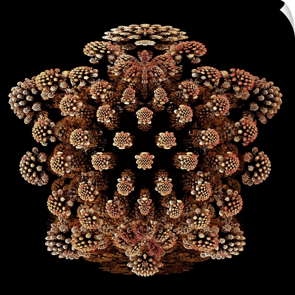 Mandelbulb fractal. Computer-generated image of a three-dimensional analogue derived form a Mandelbrot Set.