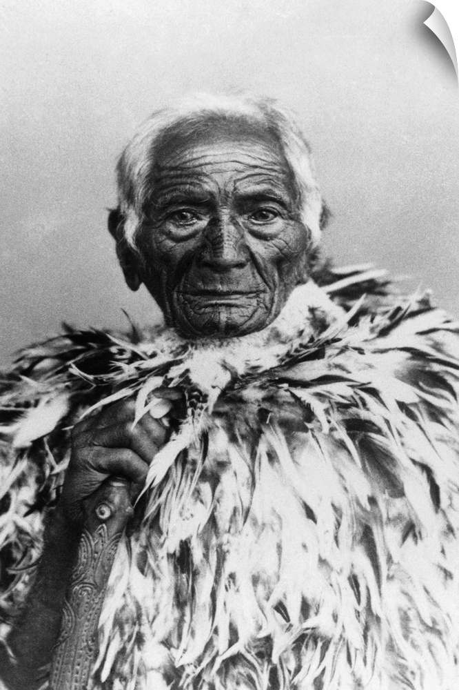 ca. 1880, New Zealand --- Maori Chief --- Image by .. Hulton-Deutsch Collection/CORBIS