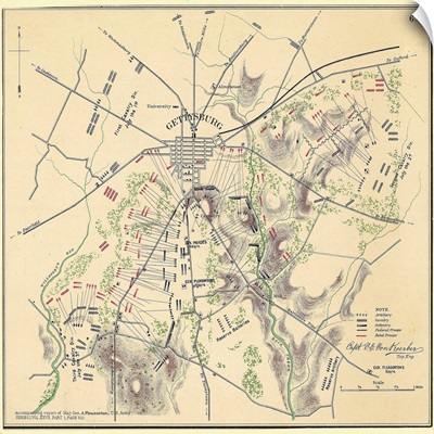 Map Of Gettysburg With Troop Positions