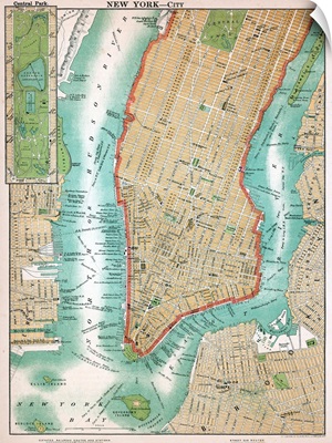 Map Of Lower Manhattan And Central Park