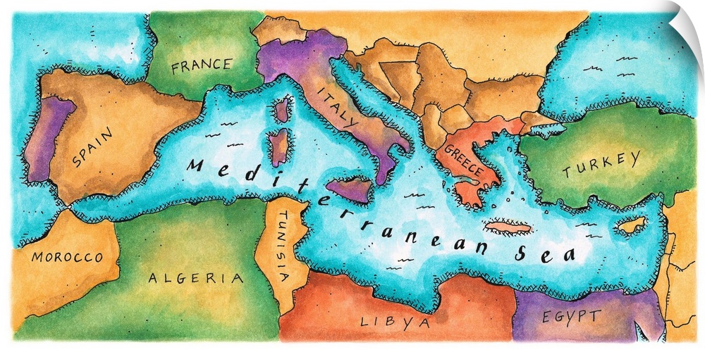 Map of Mediterranean Sea