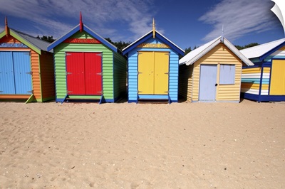 Melbourne beach huts in Australia.