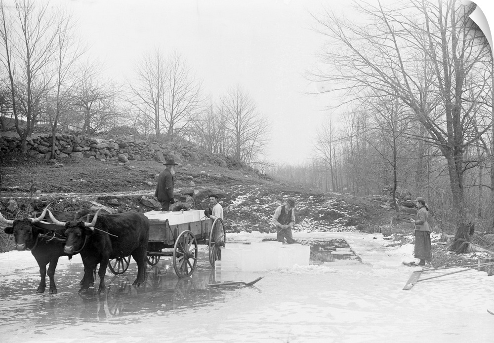 ca. 1900, USA --- Men Cutting Ice --- Image by .. Photo Collection Alexander Alland, Sr./CORBIS