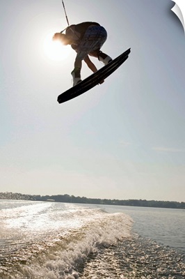 Midair wakeboarder