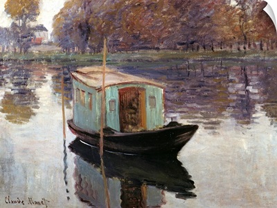 Monet's Studio Boat By Claude Monet